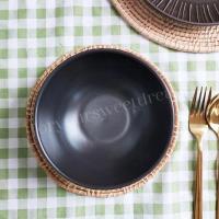 ราคา ถ้วยชามเซรามิคสีดำ ถ้วยชามเซรามิคสีขาว สไตล์โมเดิร์นเกรดA เข้าไมโครเวฟได้ (20545969487)