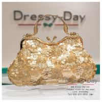 ราคา กระเป๋าออกงาน พร้อมส่ง มีหูหิ้ว เรียบ หรู ถือไปงานแต่งกลางคืน กลางวัน สวย หรูแบบดารา สีทอง dressy day TE022 GLD (7479337492)