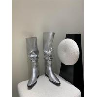 ราคา chloe store HIGH SILVER BOOTS รองเท้าบูทยาวสีเงิน ทรงหนังย่น size 36 40 (21210564228)