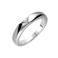 ราคา Merii แหวนเงินแท้ 925 ชุบโรเดียม ประดับเพชร CZ ขนาด 2 mm ทรงกลม ดีไซน์คลาสสิก แหวนปลอกมีด Couple Rings 221R0356 01 (9809117204)