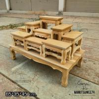 ราคา โต๊ะหมู่บูชาตั้งพระไม้สัก หมู่ 9 หน้า 4 65 35 สูง45 ซม ชุดรวมฐาน งานดิบ ไม่ลงสี พร้อมส่ง มีรับประกันสินค้า (17429025853)