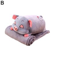 ราคา ผ้าห่มหมอนลายการ์ตูนตุ๊กตาหมูหมอนลายสัตว์2 In 1ผ้าห่มเด็กเครื่องปรับอากาศยัดไส้หมอนเบาะตุ๊กตาสัตว์ N8D5 (20820351126)