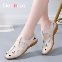 ราคา DOSREAL แฟลตรองเท้าแตะสำหรับผู้หญิงหนังแท้สไตล์เกาหลีฤดูร้อนผู้หญิงรองเท้าในการขายขนาดใหญ่35 42สีดำสีขาวยางแต่เพียงผู้เดียวรองเท้าแตะสุภาพสตรี (15290454434)