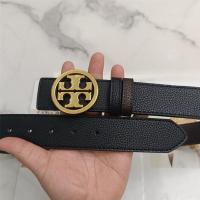 ราคา Tory Burch TB เข็มขัดหนังแท้สำหรับผู้ชายเข็มขัดเครื่องประดับแฟชั่นลายลิ้นจี่สองด้านสำหรับชายหนุ่ม3 8ซม (20637987881)
