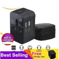 ราคา AiiTek Travel Adapter 2 1A Fast Charging 2 USB Ports Global Converters International Wall Charger for UK USA EU AUS 200 Countries Universal Plug (17826296314)
