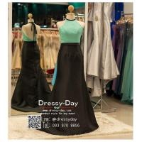 ราคา ชุดราตรียาว คล้องคอ ชุดไปงาน ชุดออกงาน เลี้ยง งานรับรางวัล งานบายเนียร์ PF038 BLK ดำ (8749077229)