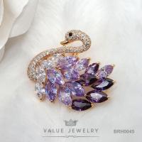 ราคา เข็มกลัด ฝังคริสตัลทรงเพชรมาคี Marquise Shape ลายหงส์ Swan ขนาดใหญ่ มี4สี เครื่องประดับ BRH0041 BRH0043 BRH0044 BRH0045 ValueJewelry (18069931697)