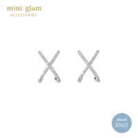 ราคา Miniglam X Crystal B Stud Earrings ต่างหูคริสตัลกากบาทสีเงิน S925 (12285179666)