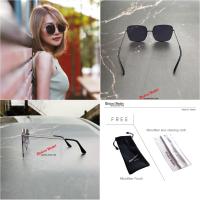 ราคา แว่นตากันแดด แฟชั่น เลนส์ดำ กรอบเงิน แบรนด์แท้ (9149460719)