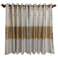 ราคา ผ้าม่านหน้าต่าง ผ้าม่านประตู เจาะห่วงตาไก่สำเร็จรูป ลายเถาวัลย์ทูโทน มี 4 สี (18529209820)