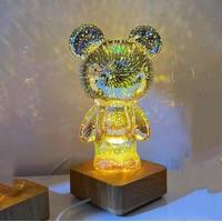 ราคา 3D Firework Bear Light Luminous Bear Atmosphere Table Lamp Artwork Mickymouse Night Light Lamps Decor (17469541173)