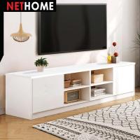 ราคา NETHOME SNOW SERIES TV Cabinet ชั้นวางทีวี โต๊ะวางที่วี โต๊ะหน้าทีวี ทีวี ห้องรับแขก ชั้นวาง มีให้เลือก 4 FT 6 FT Adjustable Height TV Cabinet with Storage White Color (21267423214)