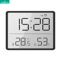 ราคา Adolesce new Lcd Digital Alarm Clock Large Screen Displays Multi functional Magnetic Design Thermometer Meter Humidity Monitor fast (20620246265)