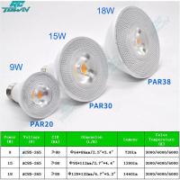 ราคา PAR20 LED E27 AC85 265V 9W 15W 18W PAR30 PAR38หลอดไฟไม่สลัว (18481205805)