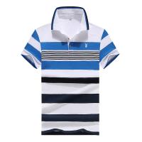 ราคา PLAYBOY เสื้อโปโลแขนสั้นผู้ชายเสื้อโปโลลายทาง (14161834536)