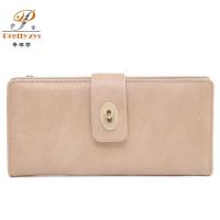 ราคา ใหม่เอี่ยมกระเป๋าสตางค์ยาวของผู้หญิงกระเป๋าสตางค์หนังนูบัคตัวล็อคบานพับ Dompet Koin ความจุสูง (20776026013)