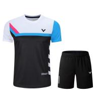 ราคา เสื้อแบดมินตันแฟชั่นเสื้อเชิ้ตเสื้อแบดมินตันวิกเตอร์แขนสั้นเสื้อยืดคู่รักแขนสั้น (19693688323)