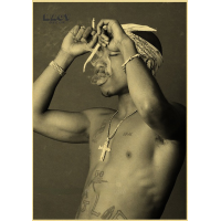 ราคา ที่มีชื่อเสียง Hip Hop Singer โปสเตอร์ผ้าใบคราฟท์ Vintage Home Room Bar Cafe Decor Rapper Tupac Aesthetic Art Wall ภาพวาดพิมพ์ Picture (20194724906)
