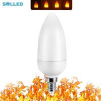 ราคา SOLLED LED จำลองเปลวไฟหลอดไฟเทียนสำหรับตกแต่งโรงแรมในบ้าน E12 E14 85 265V (14011977869)