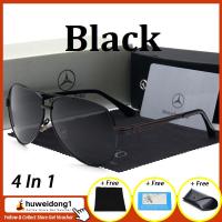 ราคา 100 เดิม 4 In 1 Huweidong1 New Benz 737 ป้องกันรังสีอัลตราไวโอเลตแว่นกันแดดP Olarizedผู้ชายหรูหราUV400 กรอบโลหะแว่นกันแดดผู้ชายแว่นตาชุดของขวัญ (3331920178)