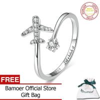 ราคา BAMOER แท้925เงินสเตอร์ลิงเครื่องบินวงกลมแหวนปรับสำหรับผู้หญิงเครื่องประดับแฟชั่น BSR321 (16309576760)