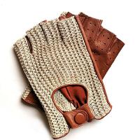 ราคา ถุงมือครึ่งนิ้วย้อนยุคสำหรับฤดูร้อนถุงมือหนังแกะมอเตอร์ไซด์การขับขี่แบบวินเทจสำหรับบุรุษ ผู้หญิงขี่จักรยานแข่งมอเตอร์ไซค์หนัง Im62407860 (19891658029)