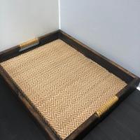 ราคา ถาดไม้ ถาดไม้สานหูตรง ถาดหูตรง ถาดสาน ถาดไม้สาน ถาดเสริฟน้ำ ถาดยก ถาดสี่เหลี่ยมใส่ของ ถาดใส่ของเสื่อกก ถาดงานไม้ (8943133388)