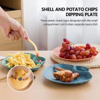 ราคา เปลือกขนมหวานจานอาหารว่างแบ่งพลาสติกสำหรับจุ่มอาหารเรียกน้ำย่อยของว่างผักมันฝรั่งทอดชุดถาดรองรับสองช่องสำหรับงานเลี้ยงและอีกมากมายเทศกาล (17818230332)