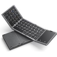 ราคา seenda Foldable Bluetooth Keyboard for Travel Tri Folding Wireless Portable Keyboard with Touchpad Rechargeable Multi Device Small Keyboard for Laptop Tablet PC Smartphone Windows iOS Android (2049861