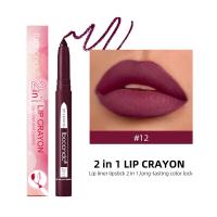 ราคา Ibcccndc 12สีลิปมัน Longlasting ลิปสติกสีสูงและดินสอเขียนขอบปากเคลือบแบบมืออาชีพปากกาลิปสติกกันน้ำ Charming ผู้หญิงลิปสติกแต่งหน้าคอนทัวร์ดินสอเขียนขอบปากที่มีเหลาดินสอ 1ชิ้น (19808373259)