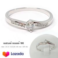 ราคา Pre Order แหวนเพชรแท้เบลเยี่ยม เพชรกลาง 0 10 กะรัต เพชรรวม 0 18 กะรัต ทองแท้ 18K มีใบรับประกัน Preorder (7097904066)