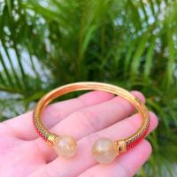 ราคา ชุดกำไลแหวนไหมทองลงยาปรับขนาดได้ฟรีไซส์ไหมทองเป็นธรรมชา เป็นงานทองเหลือง 24k (9206193892)