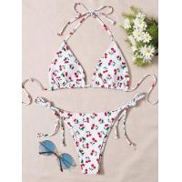 ราคา ชุดว่ายน้ำบิกินี่ผู้หญิงด้านเนคไทปมสามเหลี่ยมพิมพ์ลายเชอร์รี่เซ็กซี่ชุดชุดว่ายน้ำสำหรับผู้หญิง (20868525959)