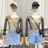 ราคา บอดี้สูท เสื้อแขนยาว ชุดบอดี้สูทซีทรู เสื้อผ้าแฟชั่นผญ2023 1395 (20825584917)