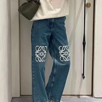ราคา LOEWE ยี่ห้อดั้งเดิม LEW Luojia กางเกงยีนส์สามมิติปักอเมริกันไฮสตรีทสำหรับผู้ชายและผู้หญิงทันสมัยกางเกงขาบานทรงหลวมสำหรับคู่รักสไตล์สเปนสินค้าใหม่ (20615854255)