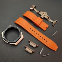 ราคา GA2100สายนาฬิกาอะแดปเตอร์โลหะ2rd Bezel ยางฟลูออรีนสายนาฬิกาข้อมือสำหรับ Casio G Shock GA 2100 2110นาฬิกาทองและทองคำสีกุหลาบ (7476682046)