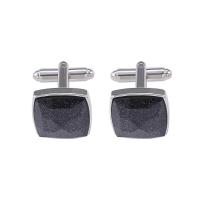 ราคา Minimalist Geometric Design Rhinestone Mens Cufflinks Black Alloy Business Shirt Buttons (18615672114)