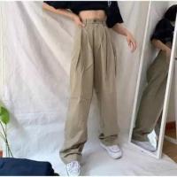 ราคา สินค้าพร้อมส่ง กางเกงขายาว เวสปอย ทรงลุง ฮิตๆ กางเกงขายาว ผู้หญิง ผู้ชาย สี ดำ กรม ครีม กากี (16546377828)