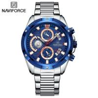 ราคา นาฬิกาแบรนด์ Naviforce งานแท้ สินค้าพร้อมกล่องแบรนด์ นาฬิกาควอทซ์สำหรับผู้ชาย กันน้ำ สายสแตนเลสสตีล หน้าปัดจากกระจกมินิรอลกันรอยขีดข่วนอย่างดี (20265152021)