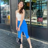 ราคา Cckoss พร้อมส่ง กระโปรงทรงเอผ่าหน้างานนุ่มใส่สบายไม่ร้อน กระโปรงผ่าหน้าเอสูง เอวยางยืด (13520861147)