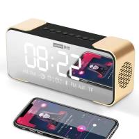 ราคา Portable Wireless Speakers L022 Bluetooth Speakers Subwoofer Bluetooth 5 0 LED Alarm Clock TF Card AUX Dual Speakers (13307392075)