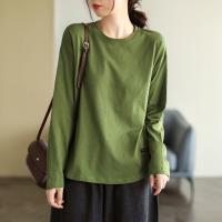 ราคา เสื้อยืดแขนยาวสำหรับผู้หญิงเสื้อยืดผ้าฝ้ายแท้แขนยาวใส่ได้หลายโอกาสลำลองพื้นสีทึบขนาดใหญ่สำหรับฤดูใบไม้ผลิและฤดูใบไม้ร่วง (20534045295)