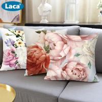 ราคา LACA ปลอกหมอนนุ่มพิเศษโพลีเอสเตอร์หนาพิเศษปิดซิปซ่อนลายดอกกุหลาบปลอกหมอนตกแต่งบ้าน (16283668786)