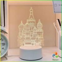 ราคา Harper โคมไฟตกแต่งห้อง โคมไฟตั้งโต๊ะ LED โคมไฟ 3D night light (14479668104)