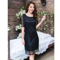 ราคา Dressyhappy ชุดไปงาน เดรสออกงาน ชุดเดรสราตรีสั้นสีดำปักกลิตเตอร์ สวยหรูหรา (101842262)
