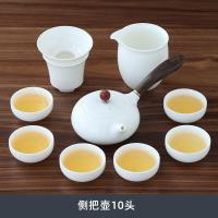 ราคา Dehua White Porcelain Teaware Set Home Living Room Small Set White Jade Gongfu Teapot Cover Teacup Office Set (14660778282)