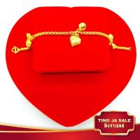 ราคา สร้อยข้อมือทอง เครื่้องประดับ ทองเหมือนแท้ ลายบล็อกห้อยกระพรวนสลับหัวใจ หนัก1บาท มีความยาวไห้เลือก ชุบทองคำแท้ 24K สินค้าขายดี (912340469)