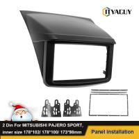 ราคา 2 Din รถวิทยุ Fascia สำหรับ MITSUBISHI PAJERO SPORT Stereo กรอบแผงติดตั้ง Dash ติดตั้ง Bezel Trim (16798030612)