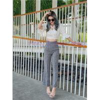 ราคา Pinky Paer shop กางเกงขายาว ผ้าทวีต ชาแนล ขากระบอกใหญ่ เอวสูง ซิปหลัง กางเกงขายาว ผู้หญิง ใส่สบาย สินค้าขายดี (16693728779)