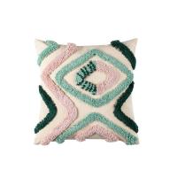 ราคา Green Tufted Cushion Cover 45x45cm 30x50cm Square Geometric Boho Style Pillow Case Throw Pillow Cover Handmade Home Decorative for Sofa Bed Living Room Bedroom Xmas Gift (19434882864)